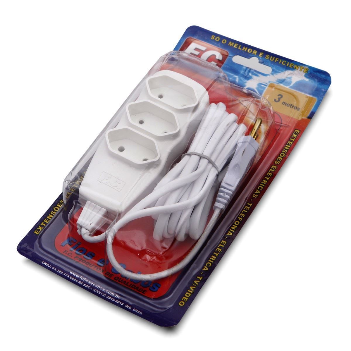 Extensão Elétrica New Pp 2X,075 3 Metros Fc - 2414-3