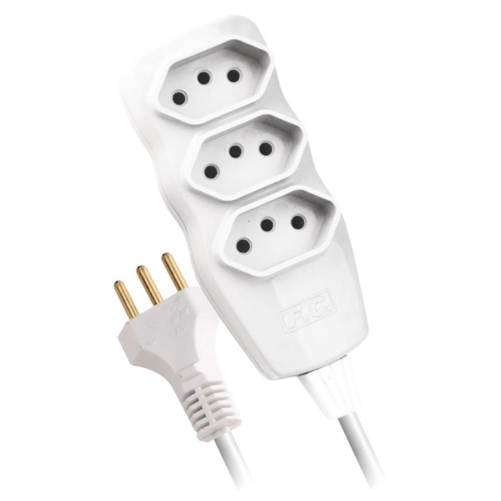 Extensão New Pp De 1,5 Metros 3 Tomadas 3 Pinos Fc - 226284