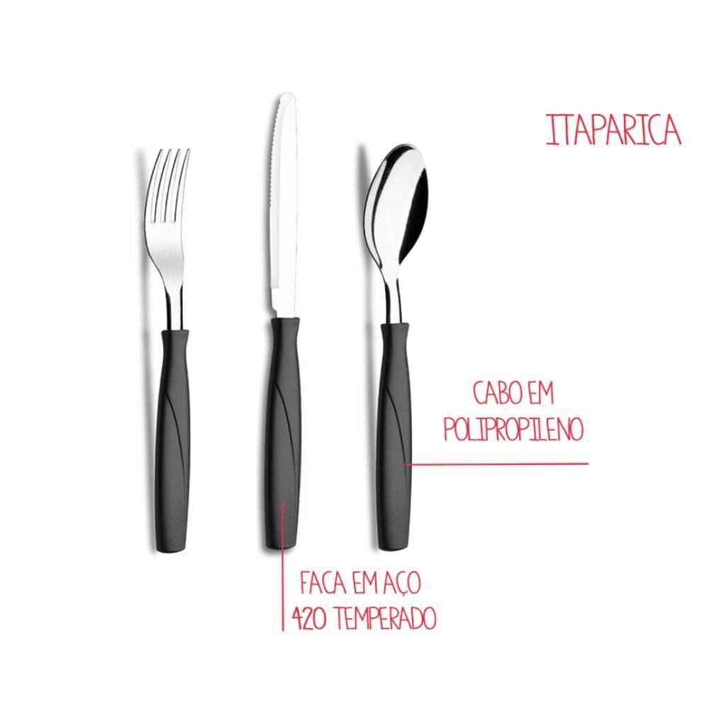 Faqueiro 24 Peças Itaparica Brinox - Preto