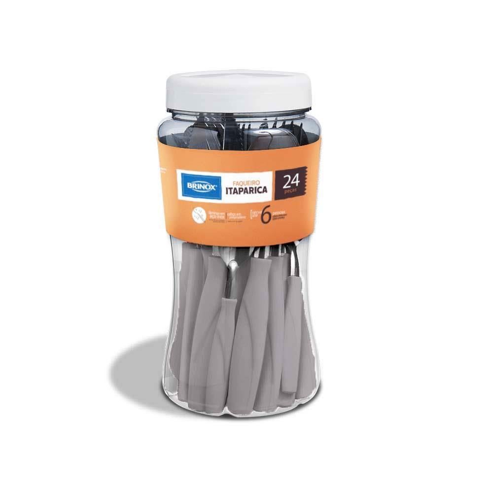 Faqueiro 24 Peças Itaparica Brinox - Cinza