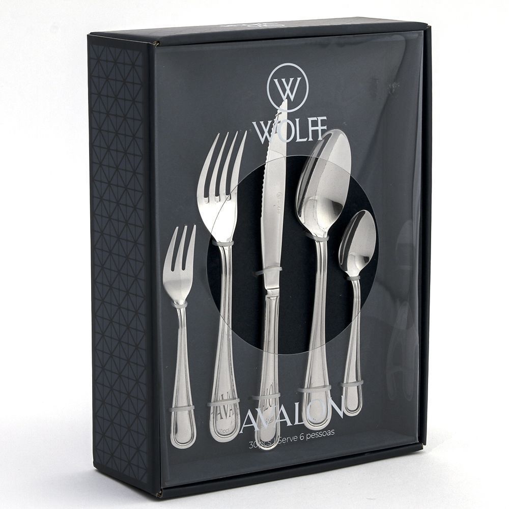 Faqueiro Avalon Wolff 30 Peças - Aço Inox