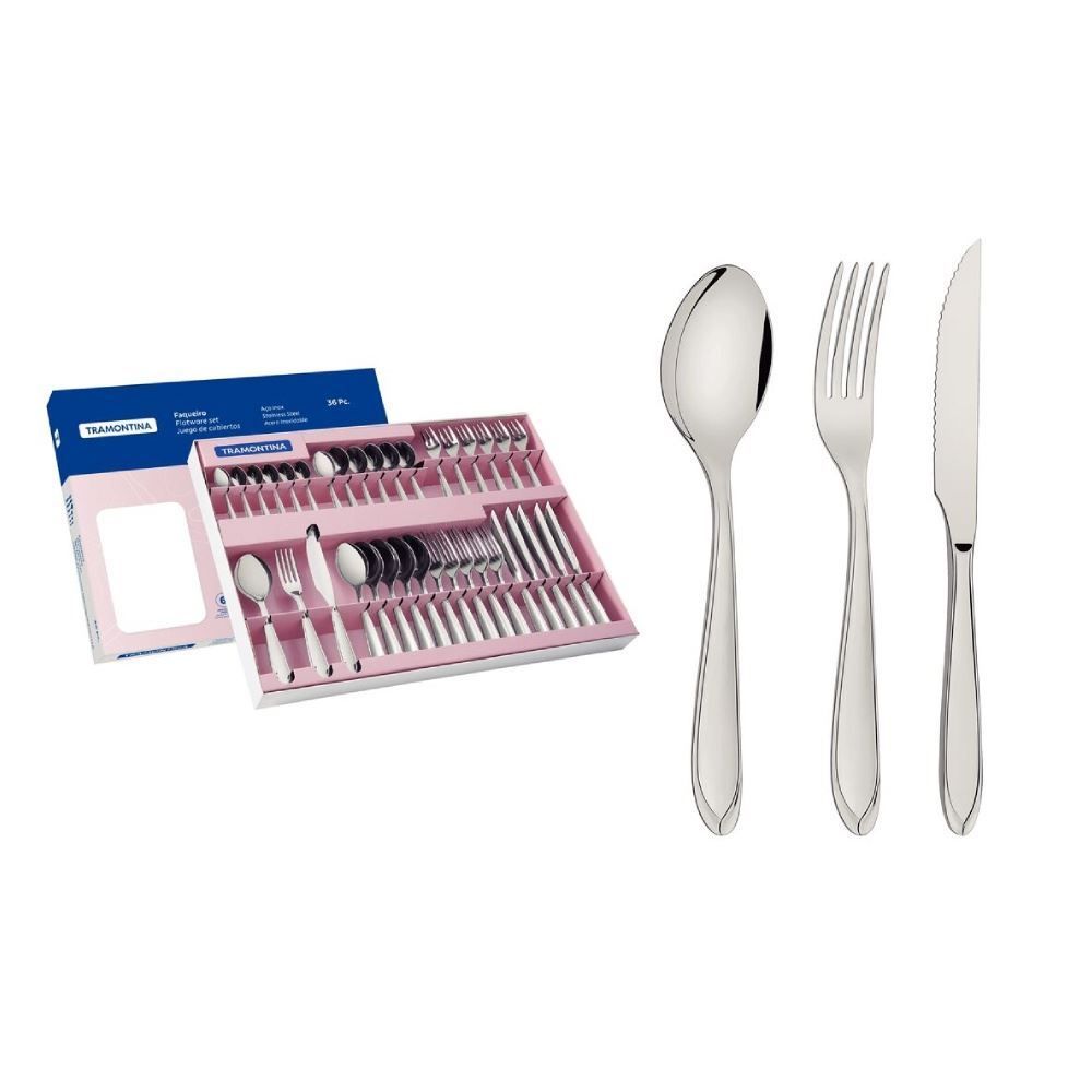 Faqueiro Laguna Tramontina 36 Peças - Aço Inox