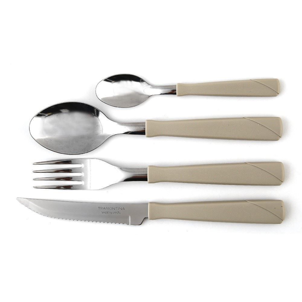 Faqueiro Tramontina New Kolor Aço Inox 24 Peças - Cinza