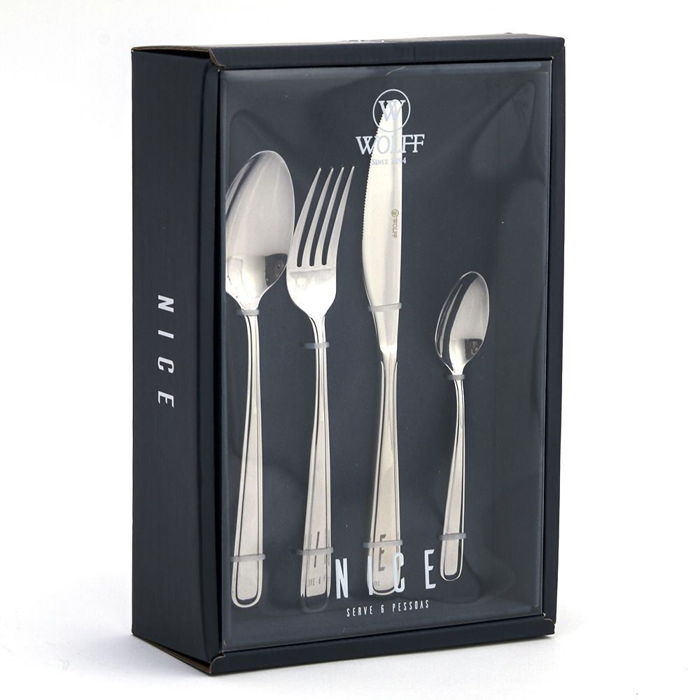 Faqueiro Nice Wolff 24 Peças - Aço Inox
