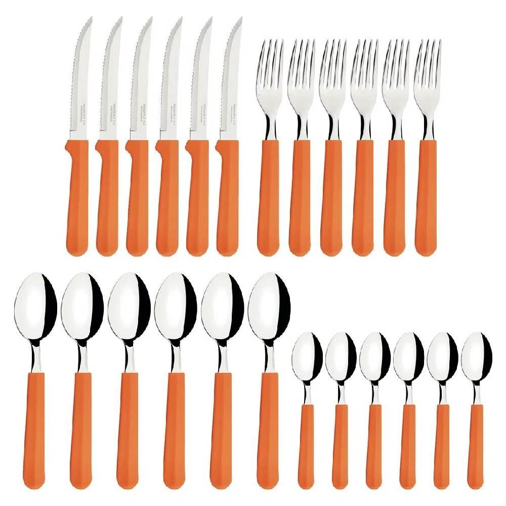 Faqueiro Tramontina Tulum Lâminas Aço Inox 24 Peças - Damasco