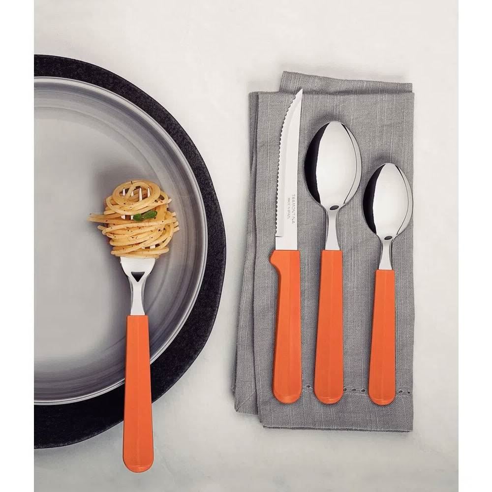 Faqueiro Tramontina Tulum Lâminas Aço Inox 24 Peças - Damasco