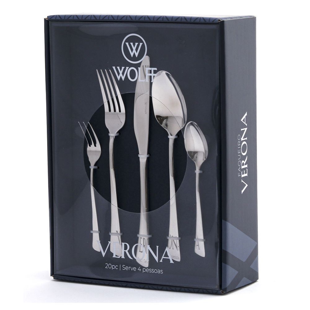 Faqueiro Verona Wolff 20 Peças - Aço Inox