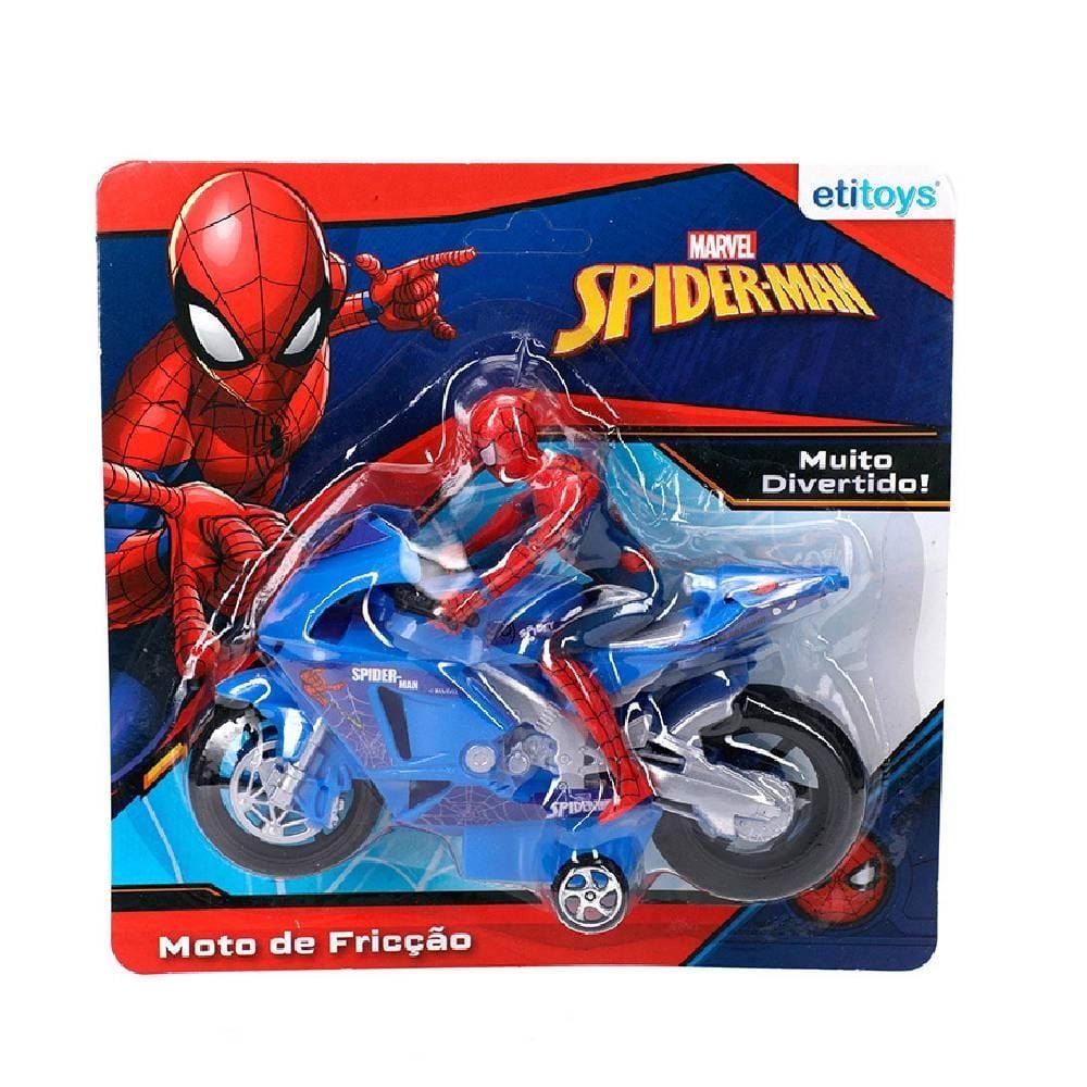 Figura Na Moto Fricção Homem Aranha Etitoys - YD436