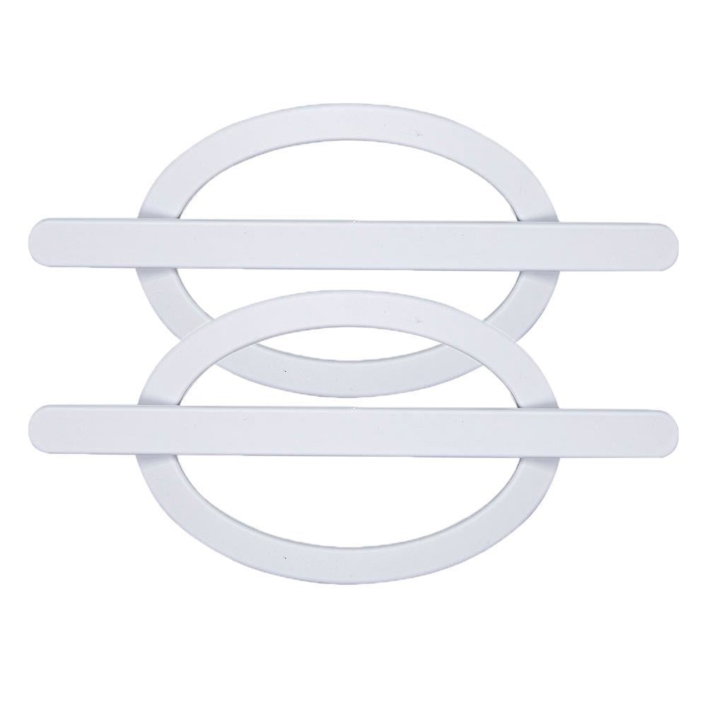 Fivela Oval Fosco - Branco Fosco