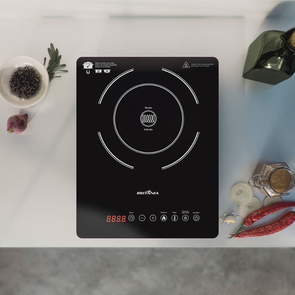Fogão Cooktop Britânia De Indução 1 Boca Bct14p - Bivolt
