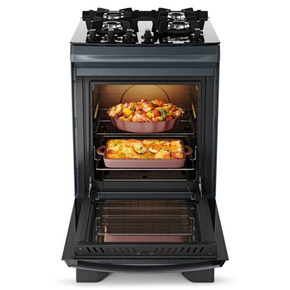 Fogão De Piso 4 Bocas Titanium Supreme Timer Glass Dako - Bivolt