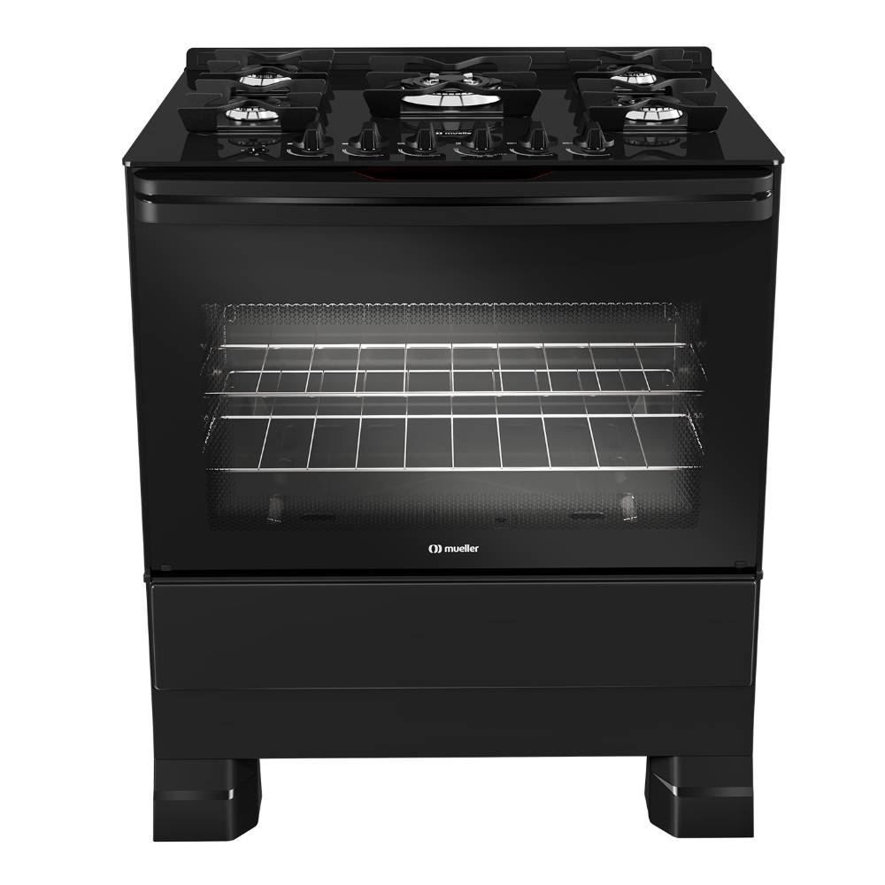 Fogão De Piso 5 Bocas Mueller Tripla Chama Preto Mfv5bf - Bivolt