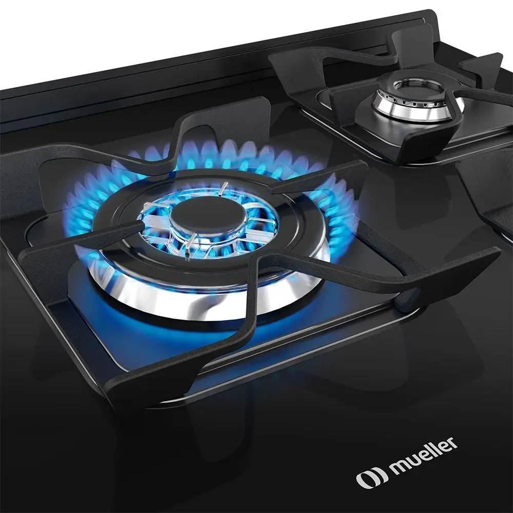 Fogão De Piso 5 Bocas Mueller Tripla Chama Preto Mfv5bf - Bivolt
