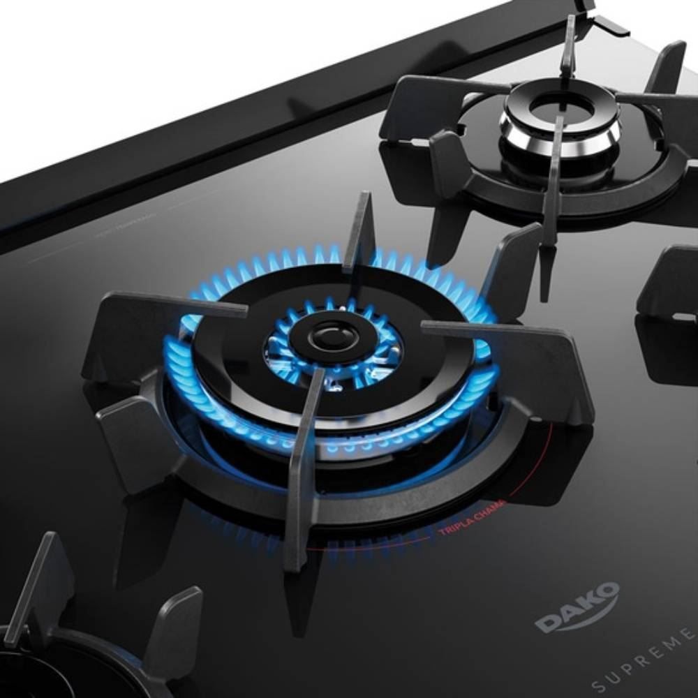 Fogão De Piso 5 Bocas Titanium Supreme Timer Glass Dako - Bivolt