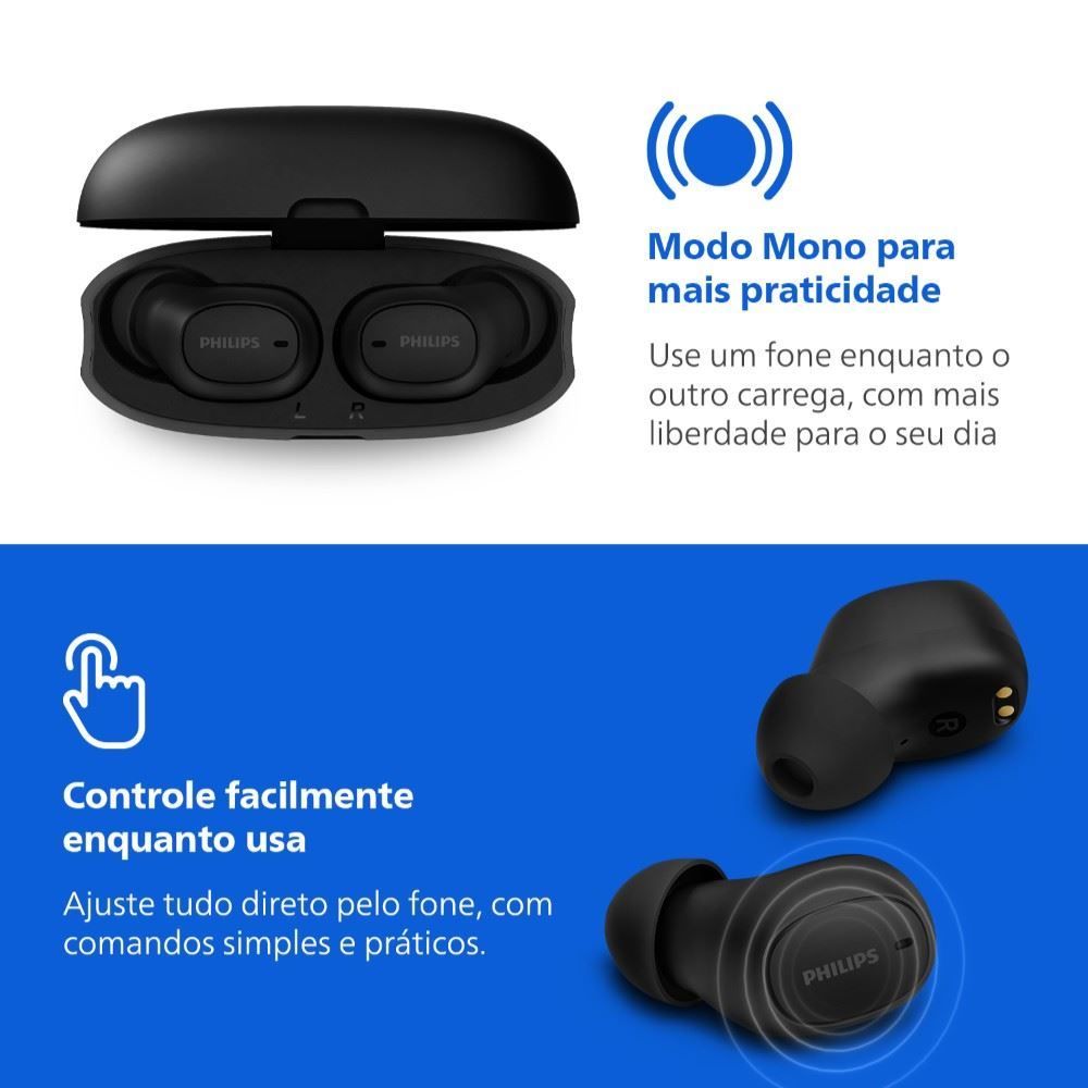 Fone de Ouvido Bluetooth Philips Tat2500 - Preto