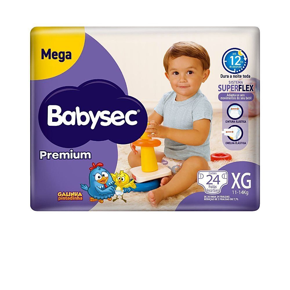 Fralda Babysec Premium Mega Xg - 24 Unidades