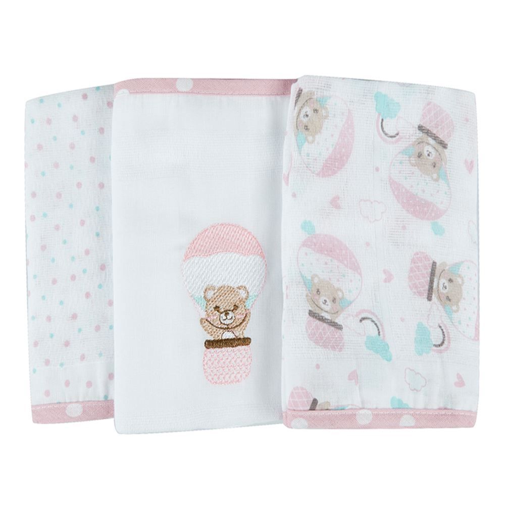 Fralda Estampada Com 3 Peças Havan Baby - Ursinha Rosa