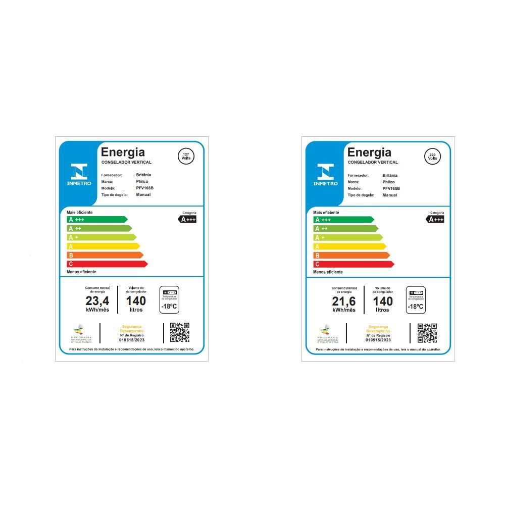 Freezer Vertical Philco 147 Litros 4 Gavetas PFV165B