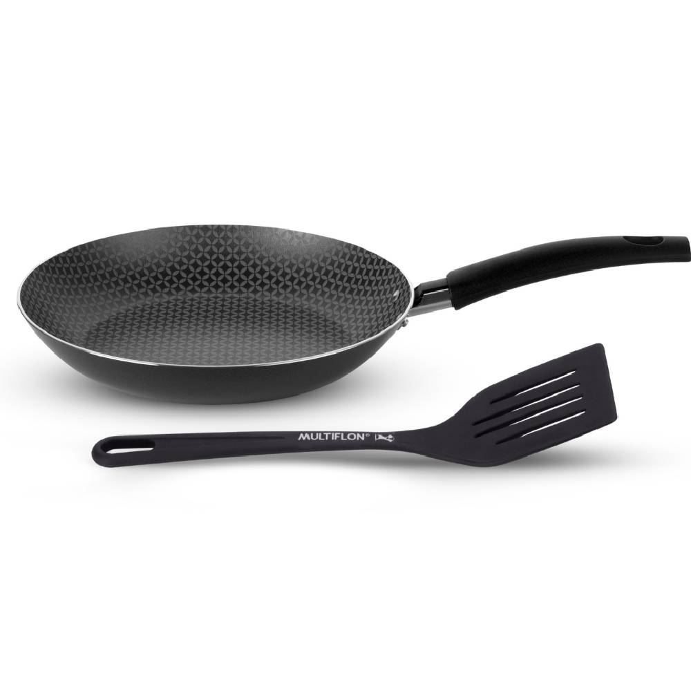 Frigideira 22 Cm Gourmet Com Espátula Multiflon - Grafite