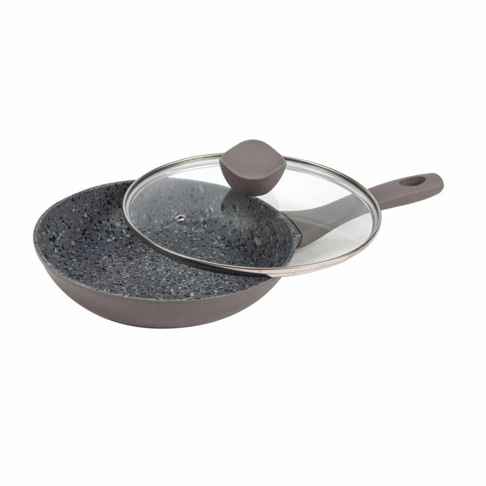 Frigideira Com Tampa De Alumínio E Revestimento Em Granito Ibiza Havan Casa 1,6 L - Chocolate