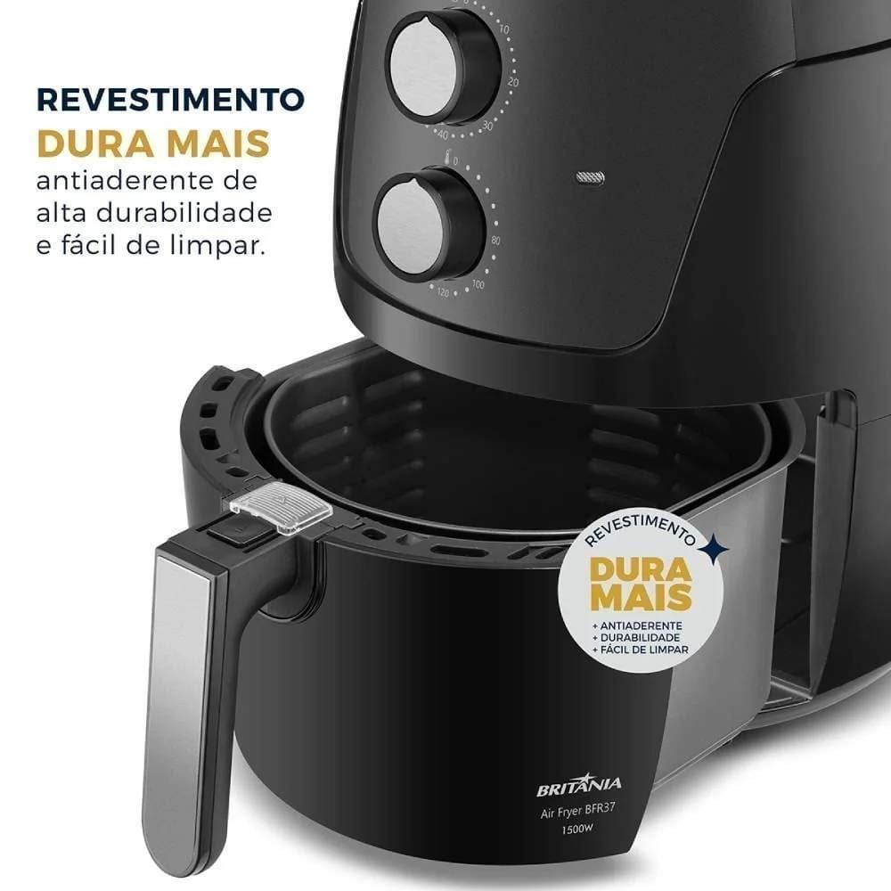 Fritadeira Air Fryer Britânia 4,2 Litros Revestimento Dura Mais BFR37