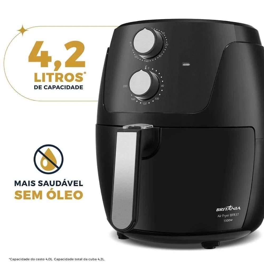 Fritadeira Air Fryer Britânia 4,2 Litros Revestimento Dura Mais BFR37