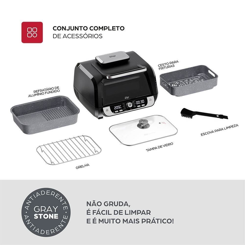 Fritadeira Air Fryer Elétrica Wap 10 Litros 12 em 1 Barbecue