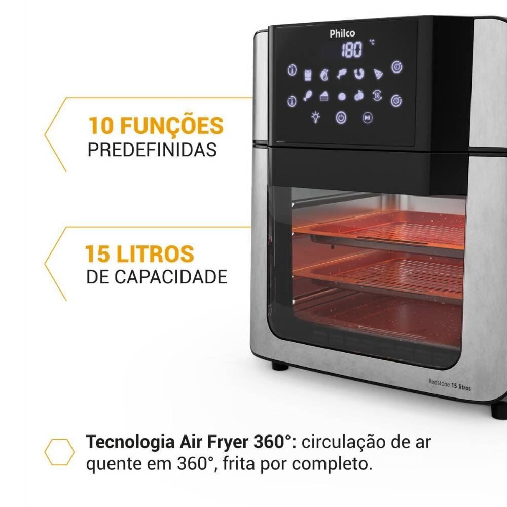 Fritadeira Air Fryer Oven Philco 15 Litros Painel Digital PAF15A