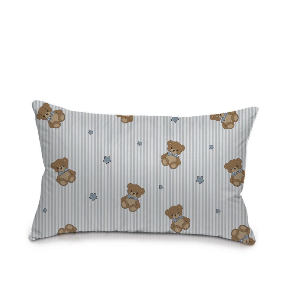 Fronha Avulsa Bebê 30X40cm Malha Yoyo Baby - URSO AZUL