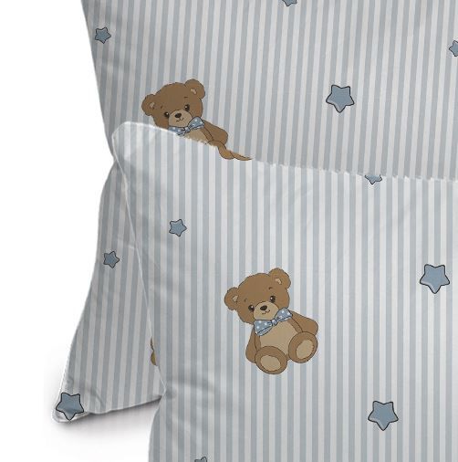 Fronha Avulsa Bebê 30X40cm Malha Yoyo Baby - URSO AZUL