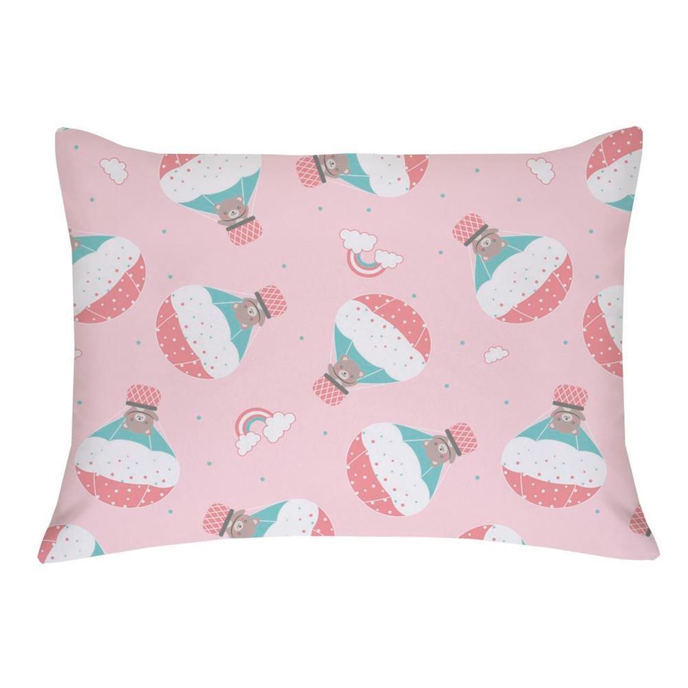 Fronha Avulsa Bebê 30X40cm Malha Yoyo Baby - Fofi Ursa Rosa