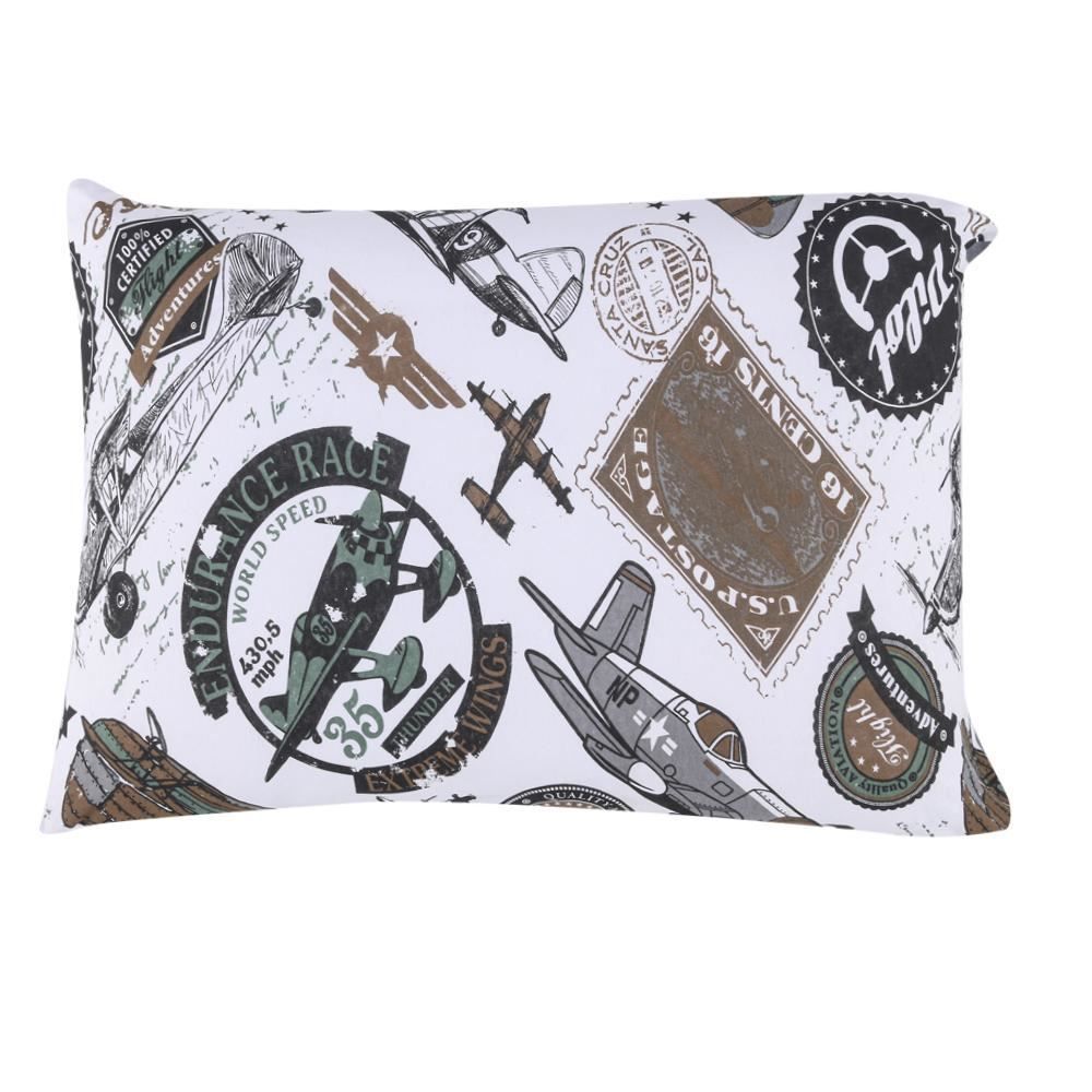 Fronha Avulsa Infantil Malha Estampada Havan Casa  - Plane Cinza