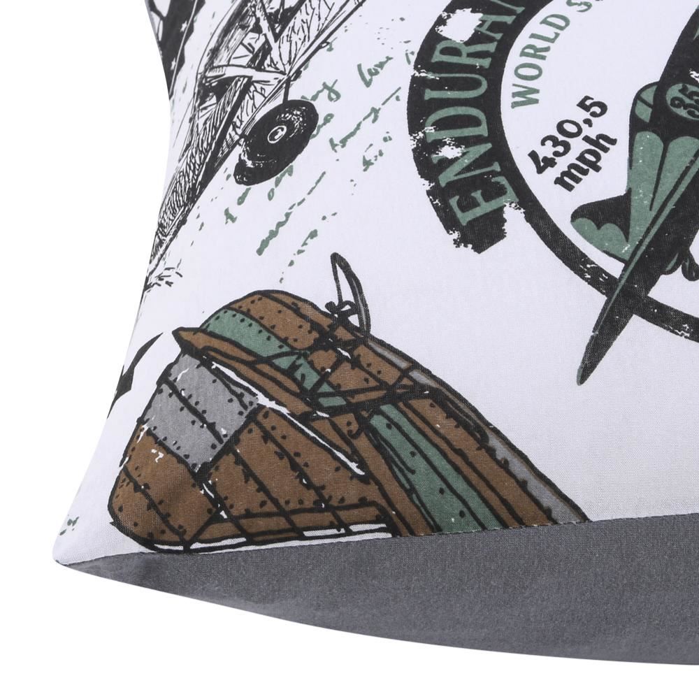 Fronha Avulsa Infantil Malha Estampada Havan Casa  - Plane Cinza