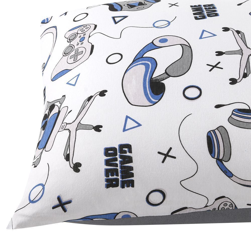 Fronha Avulsa Infantil Malha Estampada Havan Casa  - Game Cinza