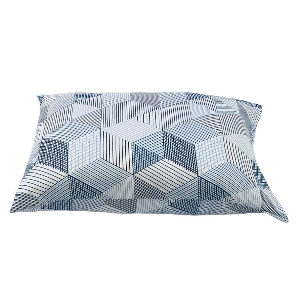 Fronha Avulsa Microfibra Estampada 100% Poliéster Havan Casa - Cubo Geo Azul