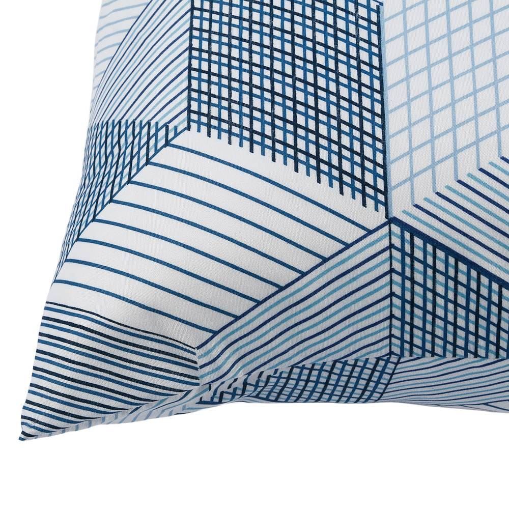 Fronha Avulsa Microfibra Estampada 100% Poliéster Havan Casa - Cubo Geo Azul