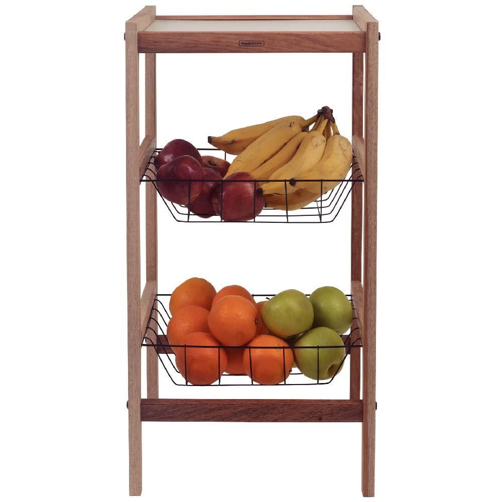 Fruteira Estante Montável 2 Cestos Tramontina  - Madeira  