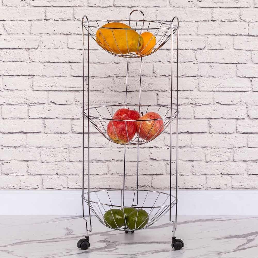 Fruteira Rio Tripla Cromado Niquelart - Aço Cromado