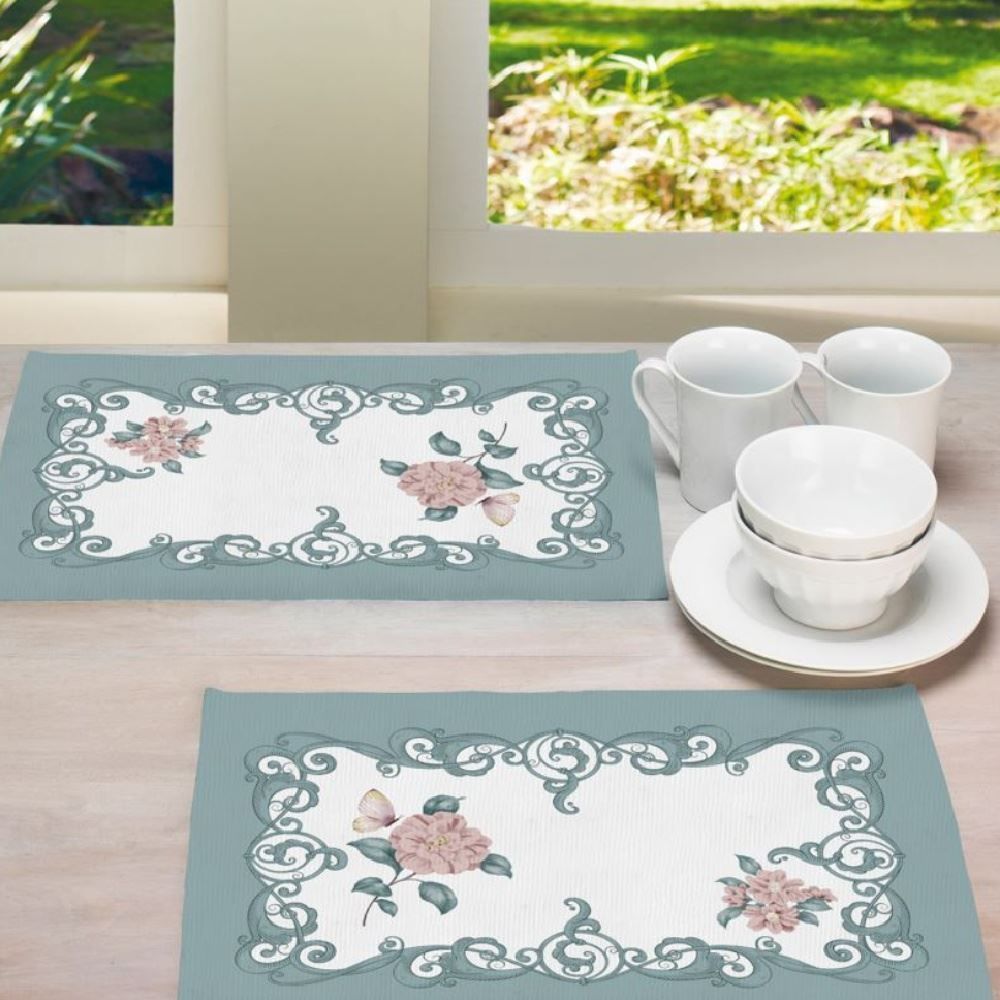 Fundo De Prato 45 X 31 Cm Clean Athenas Döhler - Borboletas