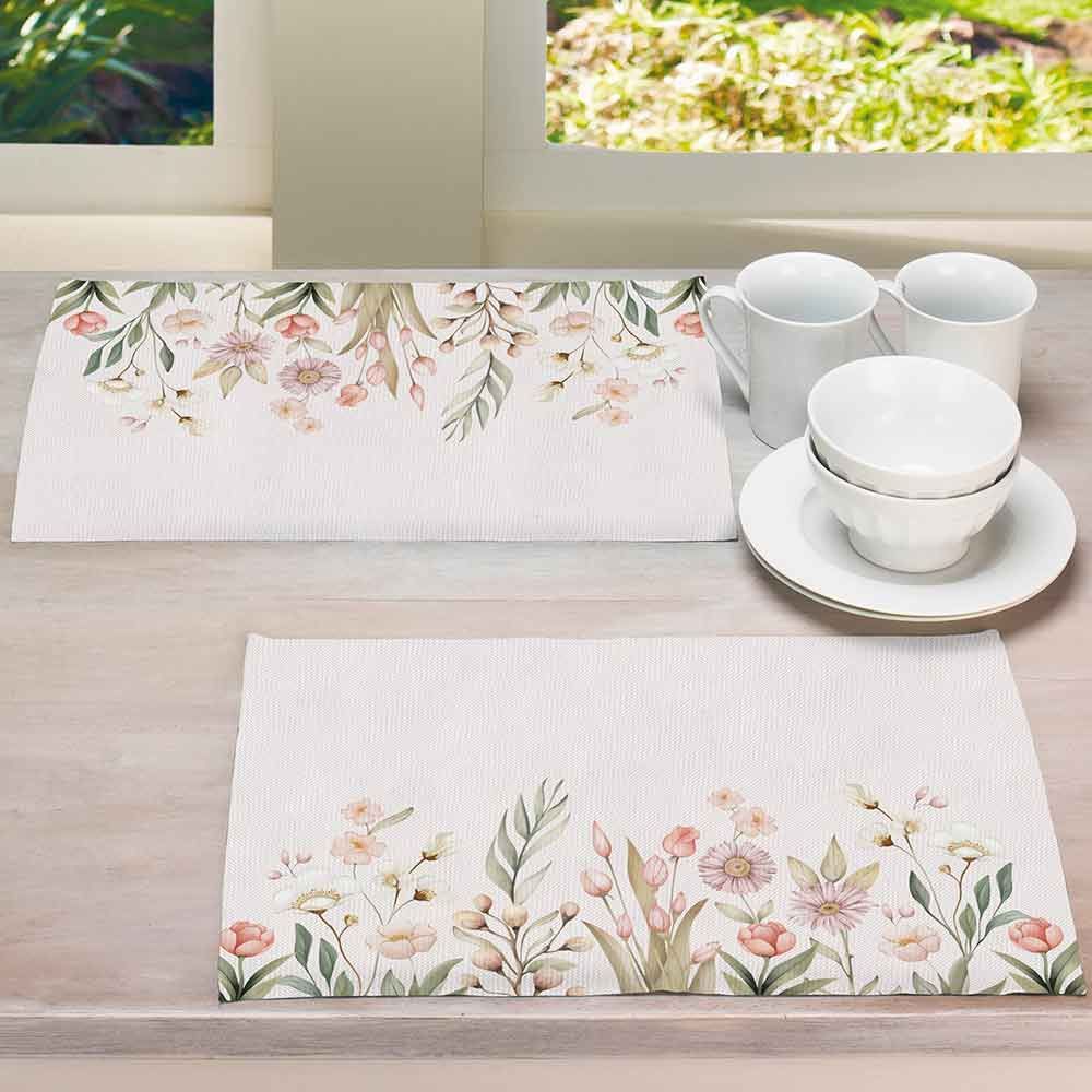 Fundo De Prato 45 X 31 Cm Clean Renova Döhler - Flores Salmão
