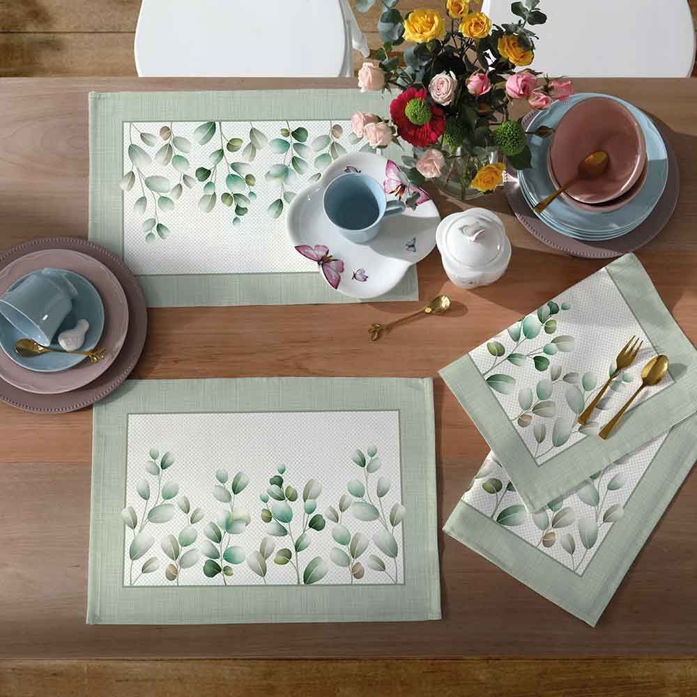 Fundo De Prato 45 X 31 Cm Clean Renova Döhler - Folhas Verdes