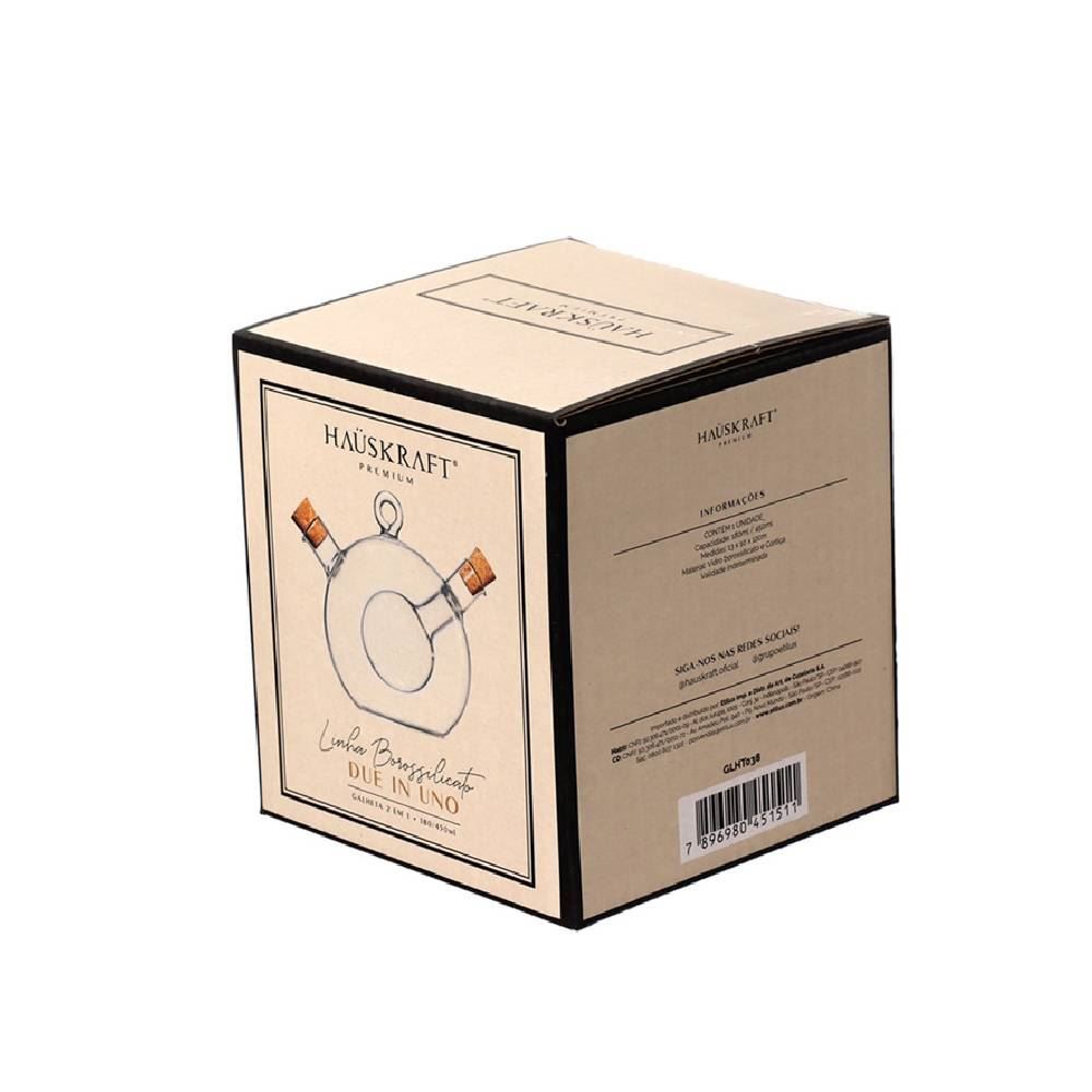 Galheteiro 2 Em 1 De Vidro Boro 60-290Ml - Hauskraft