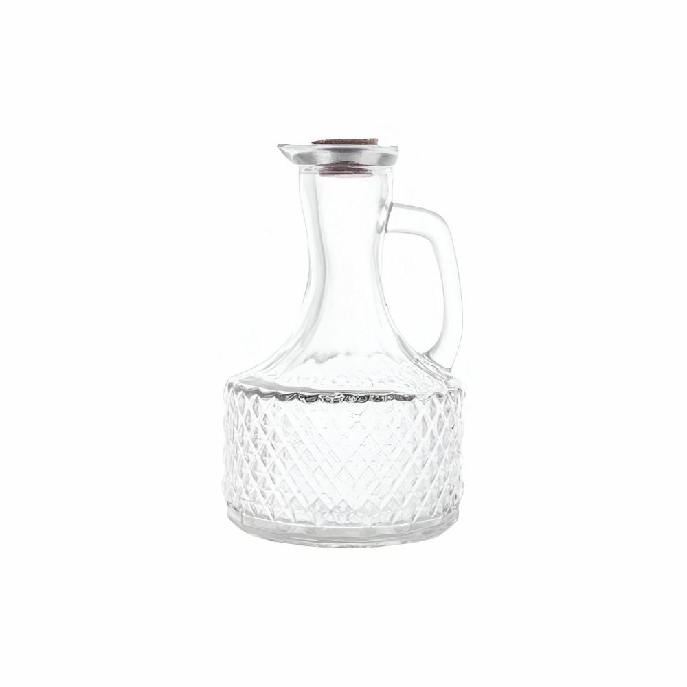 Galheteiro De Vidro Com Tampa Rolha 370 Ml - Transparente