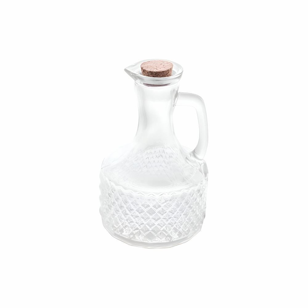 Galheteiro De Vidro Com Tampa Rolha 370 Ml - Transparente