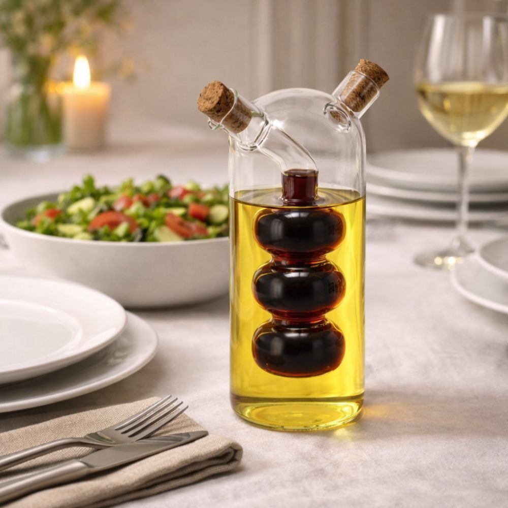 Galheteiro Duplo Espiral de Vidro Havan Casa - 380ml