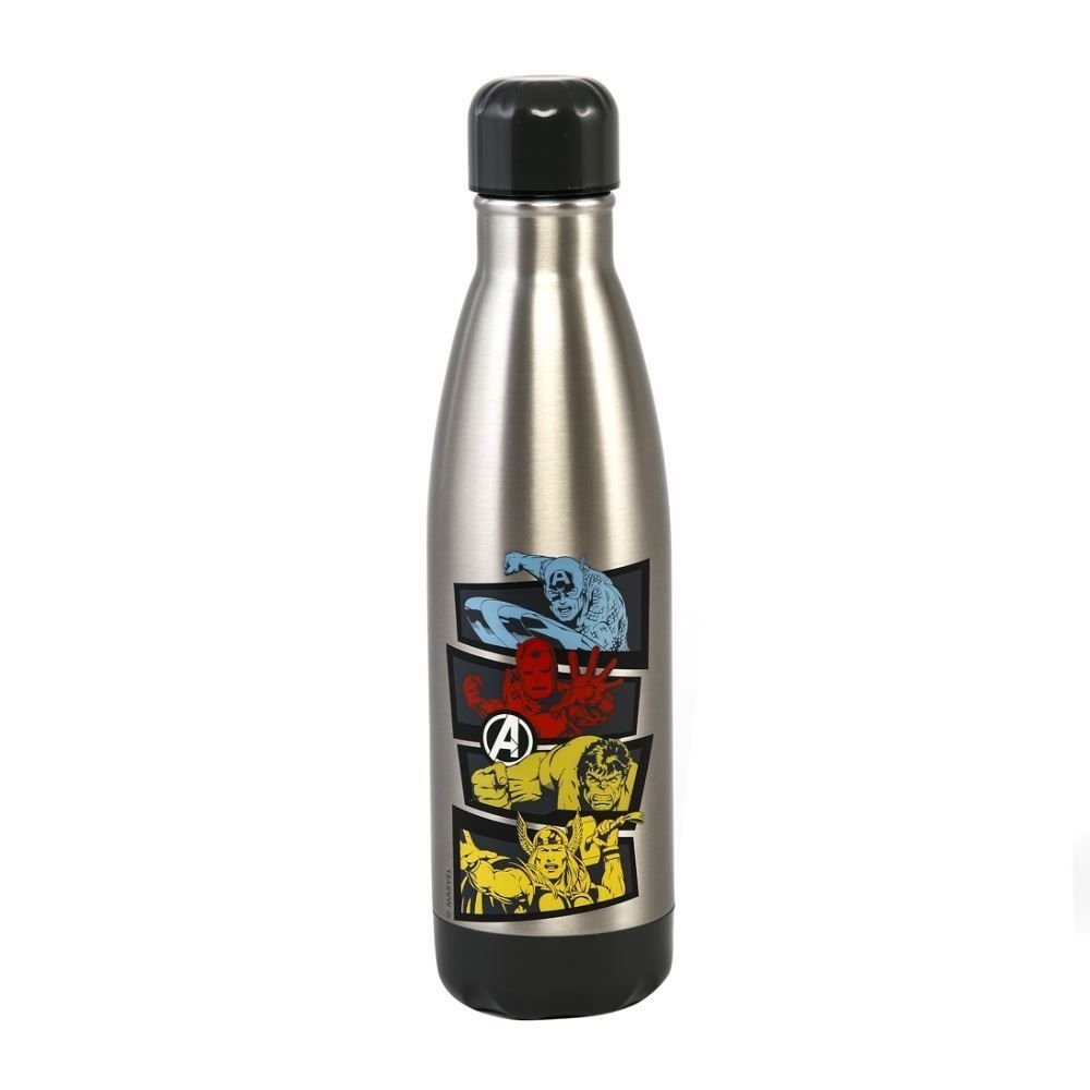Garrafa Squeeze De Água Aço Inoxidável Personagens Marvel 750Ml - Heróis