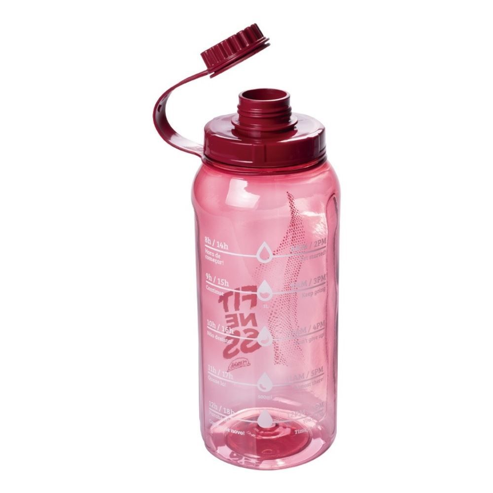 Garrafa Sport Fitness Plasútil 1,5 Litros - Bordô