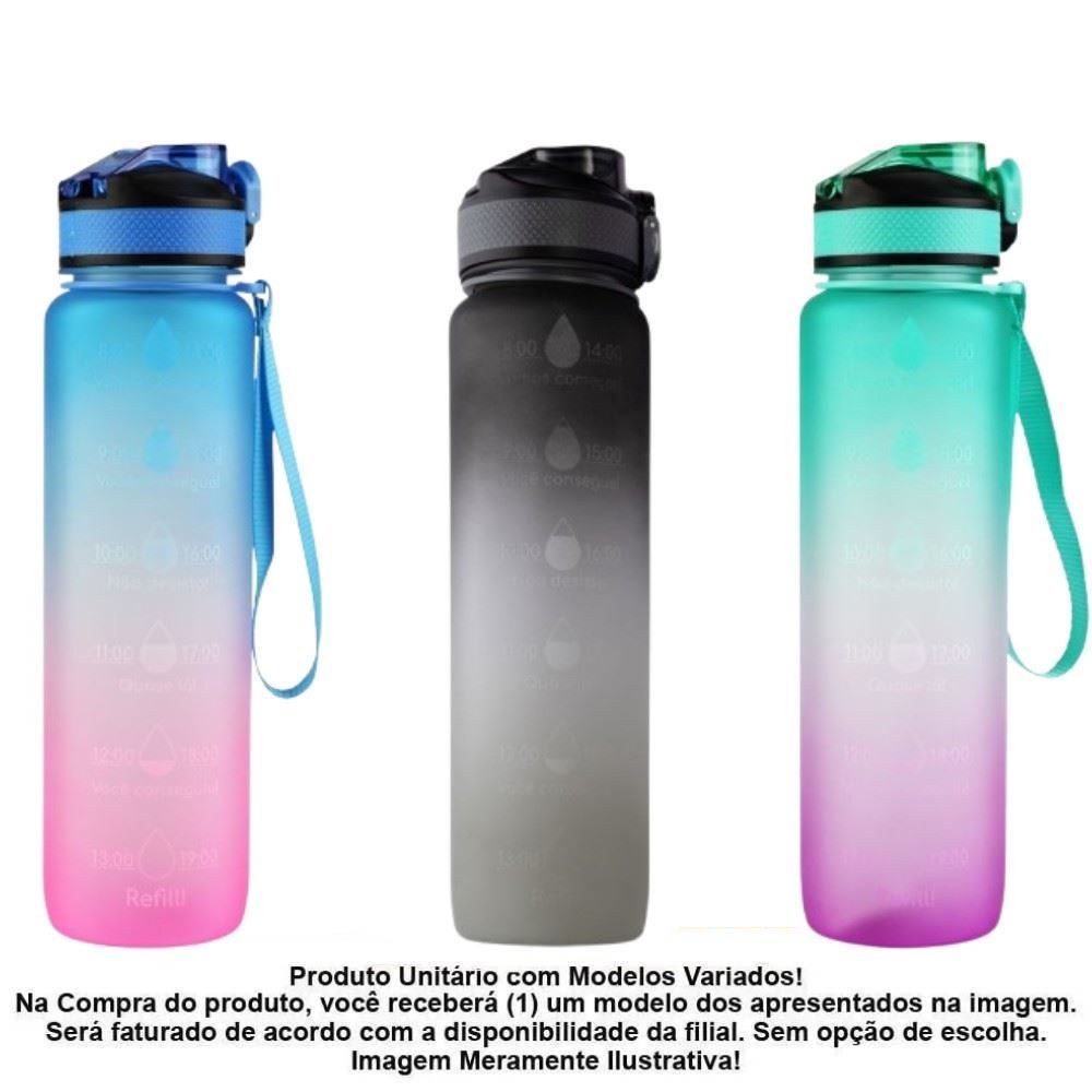 Garrafa Squeeze de Plástico com Alça Moment 1 Litro - Sortido