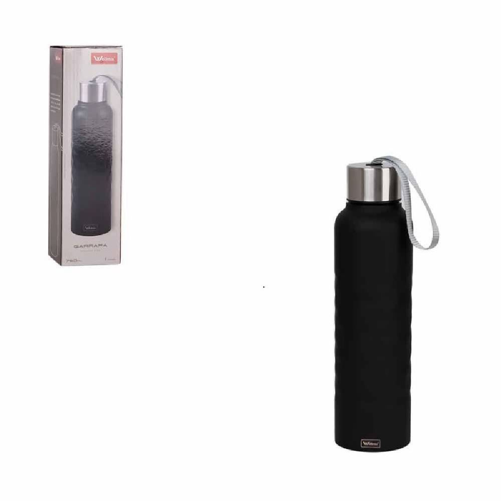 Garrafa Squeeze Inox Com Alça Top 750Ml - Preto