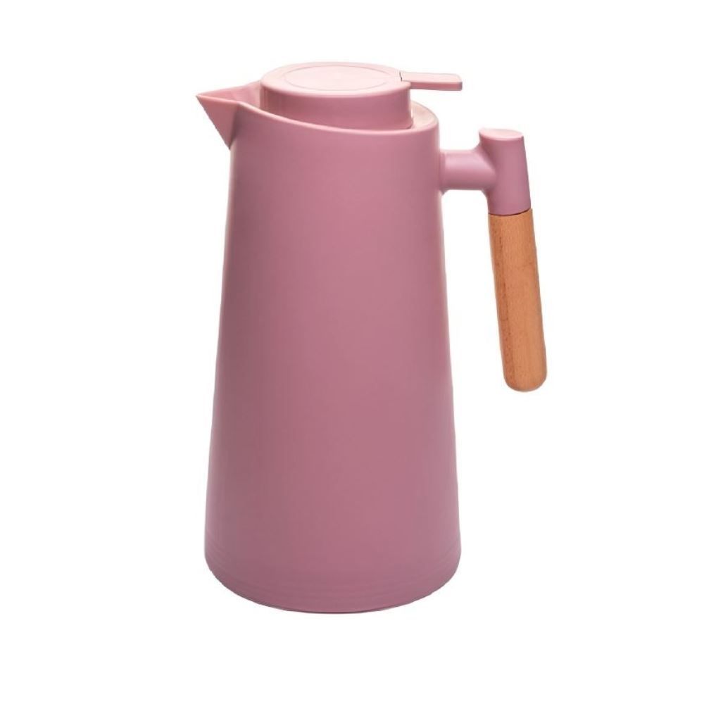 Garrafa Térmica Com Cabo De Madeira Escandinávia 1 Litro - Rosa